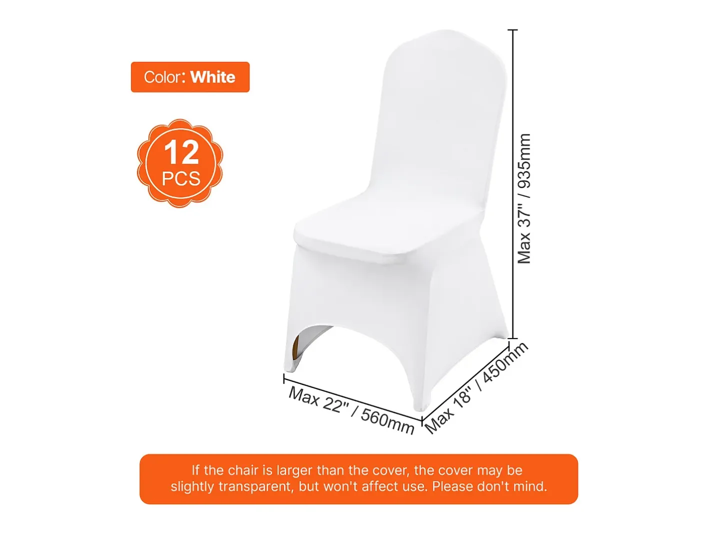 Discount Funda de Silla SucceBuy 12 uds., , de Sillas Plegables Blancas para Matrimonio, Vacaciones, Banquete Blanco