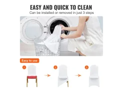 Discount Funda de Silla SucceBuy 12 uds., , de Sillas Plegables Blancas para Matrimonio, Vacaciones, Banquete Blanco