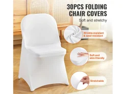 Ropa De Casa-Funda de Silla SucceBuy 30 Piezas, , para la Decoración de Matrimonios y Fiestas Blanco