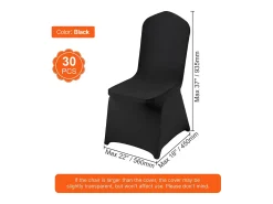 Ropa De Casa-Funda de Silla SucceBuy 30 Piezas, , Fundas de Protección Universal para Cena de Matrimonio Negro
