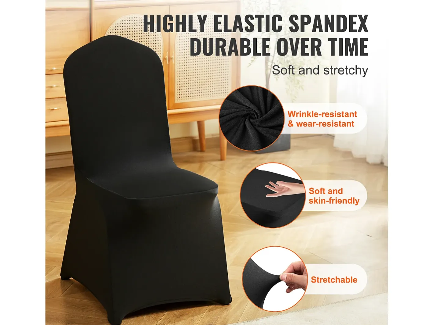 Ropa De Casa-Funda de Silla SucceBuy 30 Piezas, , Fundas de Protección Universal para Cena de Matrimonio Negro
