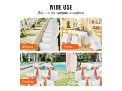 Ropa De Casa-Funda de Silla SucceBuy 50 Piezas, , de Sillas Plegables en Elastano Extensible para Matrimonio Blanco