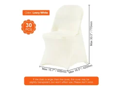 Funda de Silla SucceBuy 30 uds., , para Matrimonio, Banquete, Celebración, Sala de Comer Blanco Outlet