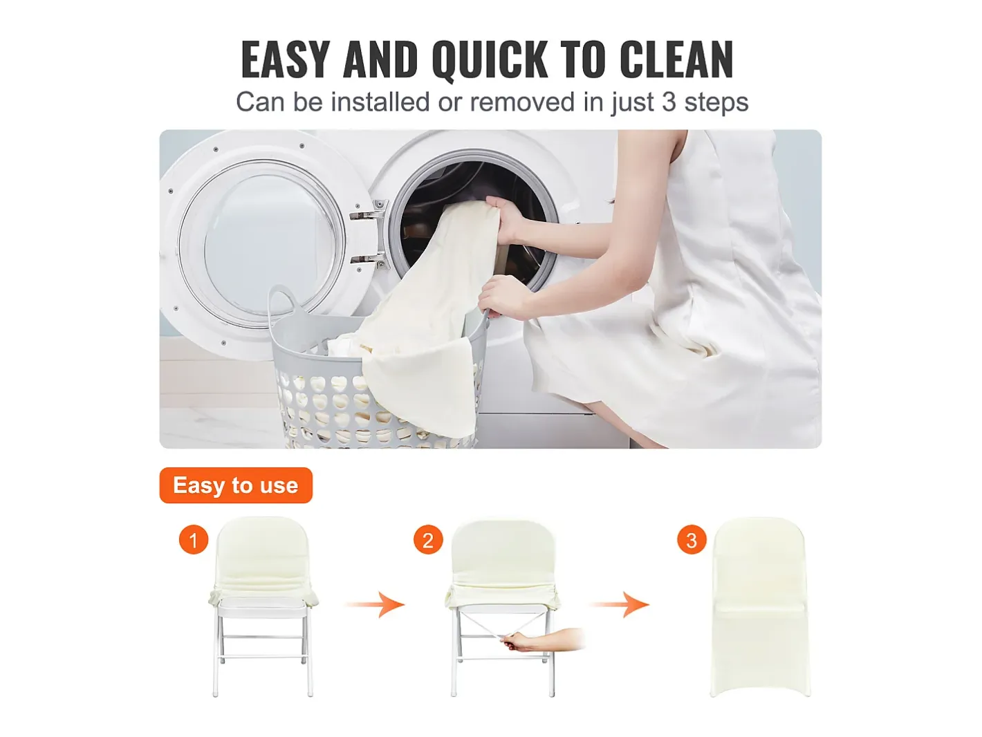 Funda de Silla SucceBuy 30 uds., , para Matrimonio, Banquete, Celebración, Sala de Comer Blanco Outlet