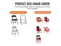 Ropa De Casa-Funda de Silla SucceBuy 12 Piezas, , Fundas de Sillas Plegables en Elastano Extensible para Matrimonio y Fiesta Blanco