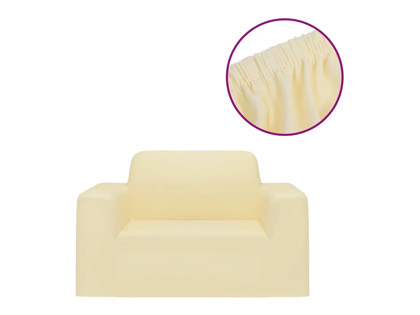 Ropa De Casa-Funda elástica para sillón poliéster jersey ES568588 Crema