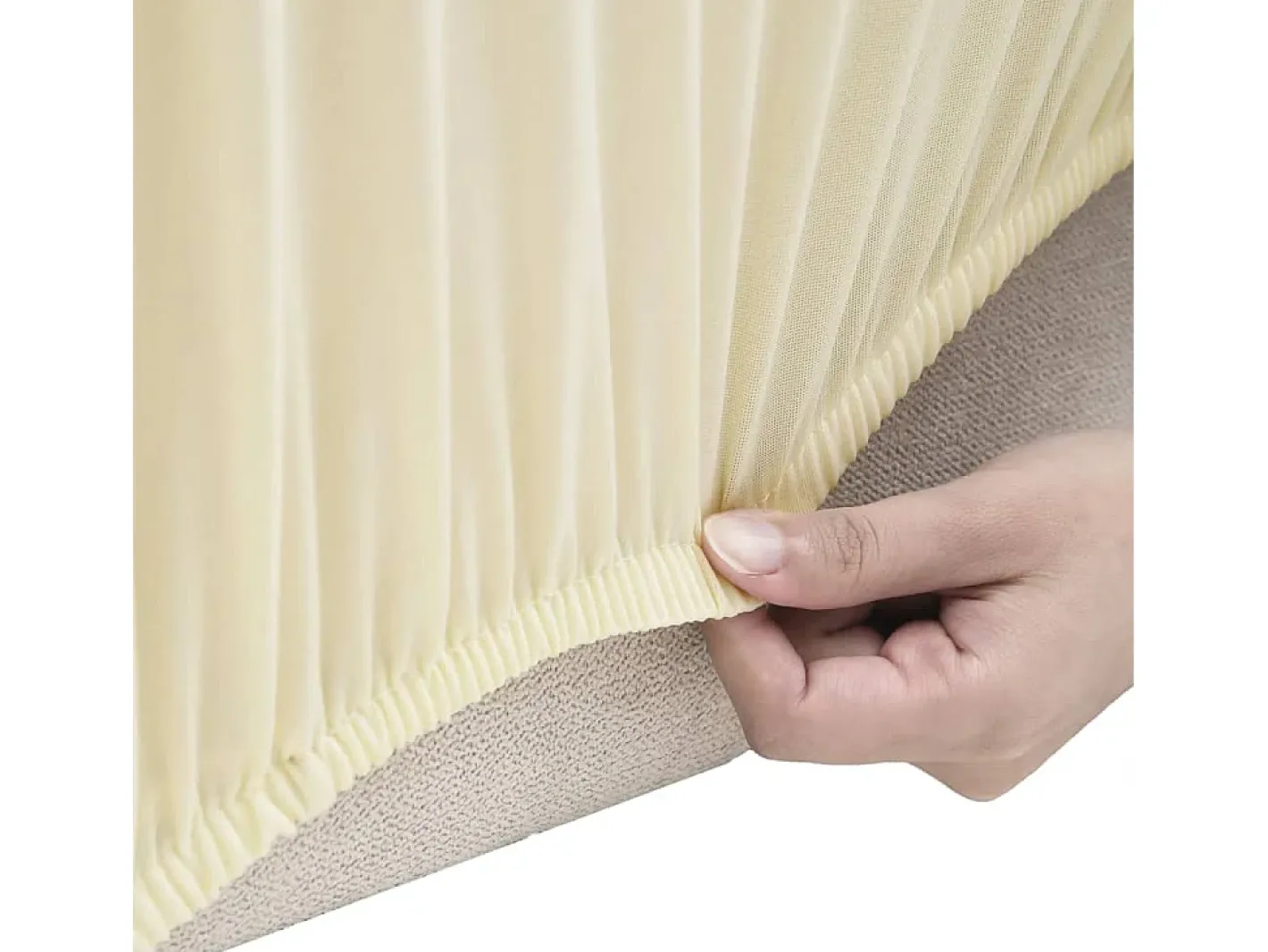 Ropa De Casa-Funda elástica para sillón poliéster jersey ES568588 Crema