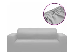 Ropa De Casa-Funda elástica para sillón de 2 plazas poliéster jersey ES226617 Gris