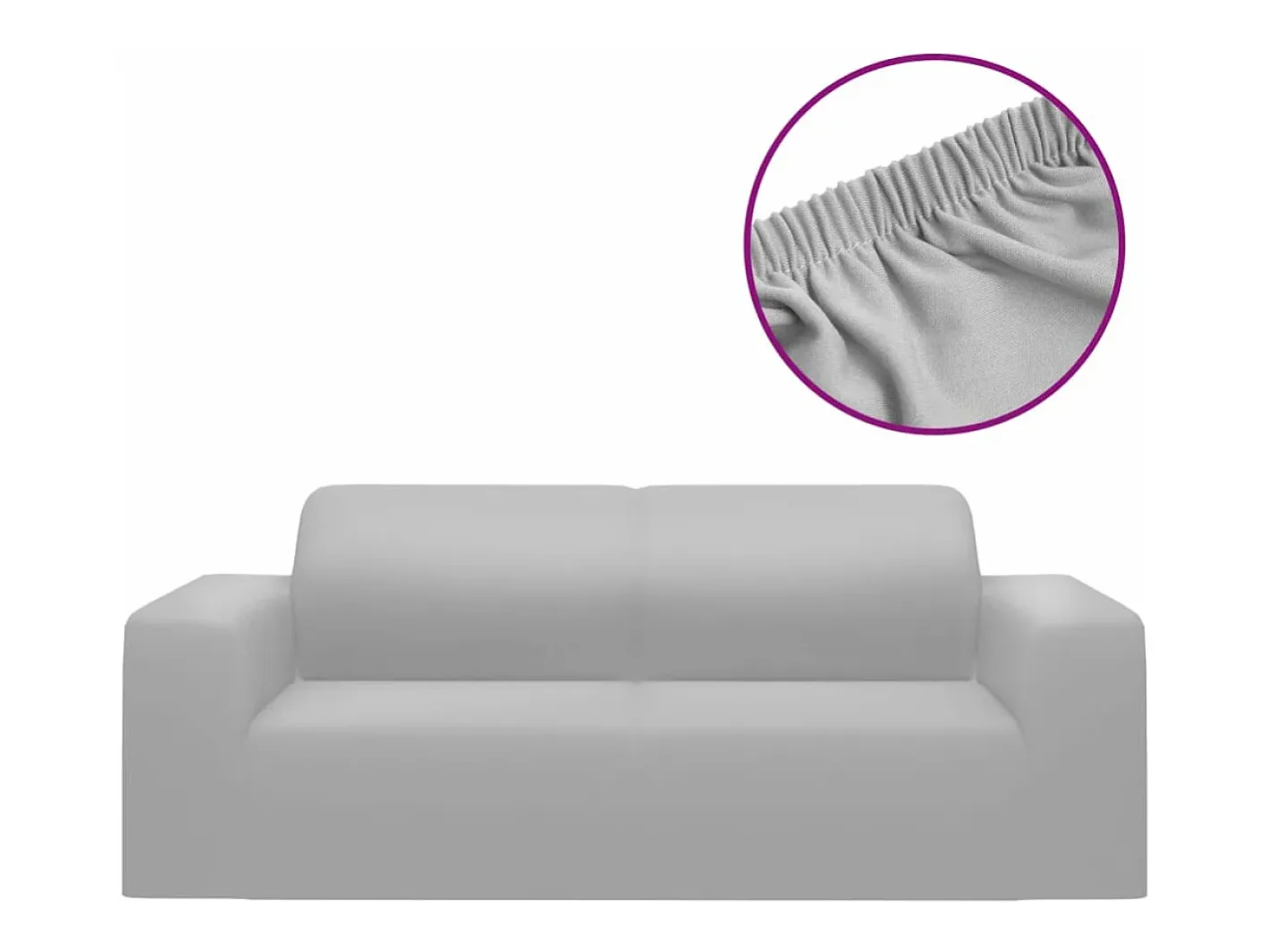 Ropa De Casa-Funda elástica para sillón de 2 plazas poliéster jersey ES226617 Gris