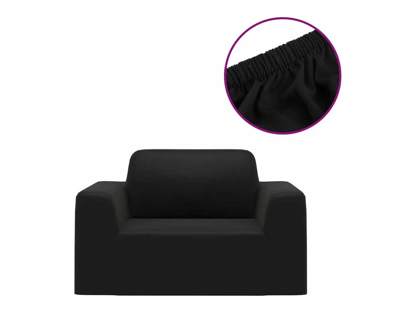 Funda elástica para sillón poliéster jersey negra ES861586 Negro Sale