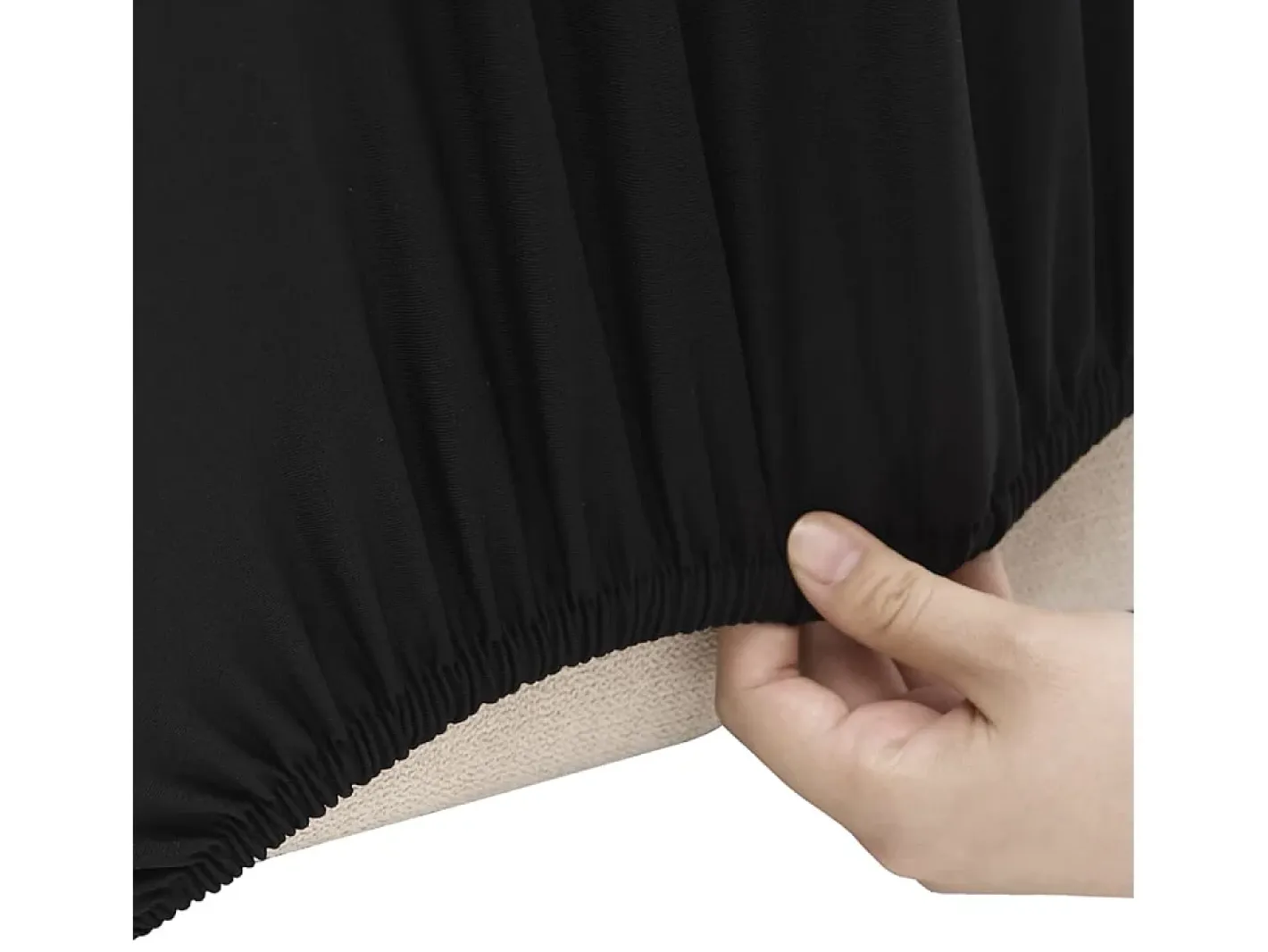Funda elástica para sillón poliéster jersey negra ES861586 Negro Sale