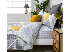 Cotton Artean Funda Nordica Reversible GEKA algodón poliéster 180 X 220 Cama de 105 Gris Best