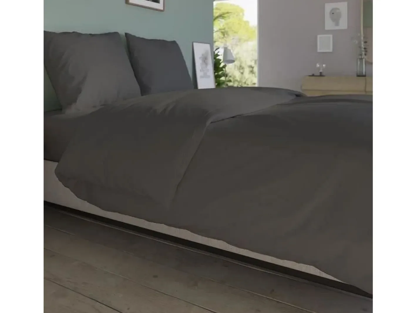 Discount DODO Funda nórdica - 140 x 200 cm - Algodón - Antibacteriana Gris antracita