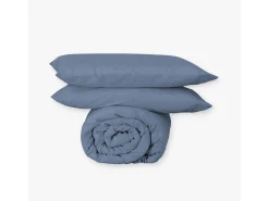 Morfeo Descanso Ropa De Cama-Funda nórdica marino 90x190/200 100% algodón orgánico premium Azul