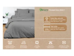 Clearance Soleil d'ocre Funda nórdica de algodón 240x220 cm PERCALE antracita Gris antracita