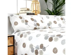 Online Cotton Artean Funda nórdica HONDARRIBIA 100% algodón orgánico cama 135 Beige