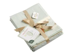 Sauthon Funda nórdica y funda de almohada de algodón Verde almendra