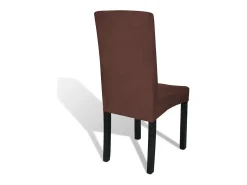 Ropa De Casa-Funda para silla elástica recta 6 unidades marrón ES394839 Marru00f3n