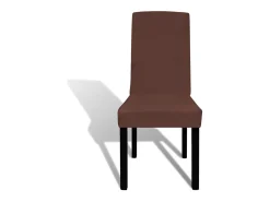 Sale Funda para silla elástica recta 4 unidades marrón ES723604 Marru00f3n