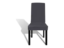 Funda para silla elástica recta 6 unidades ES831024 Gris antracita Hot