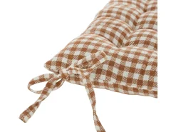 Atmosphera Ropa De Casa-Galette de silla estampada a cuadros vichy 38 x 38 cm Marru00f3n