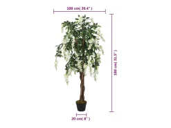 Glicina artificial 1260 hojas 180 cm y blanco Verde Best