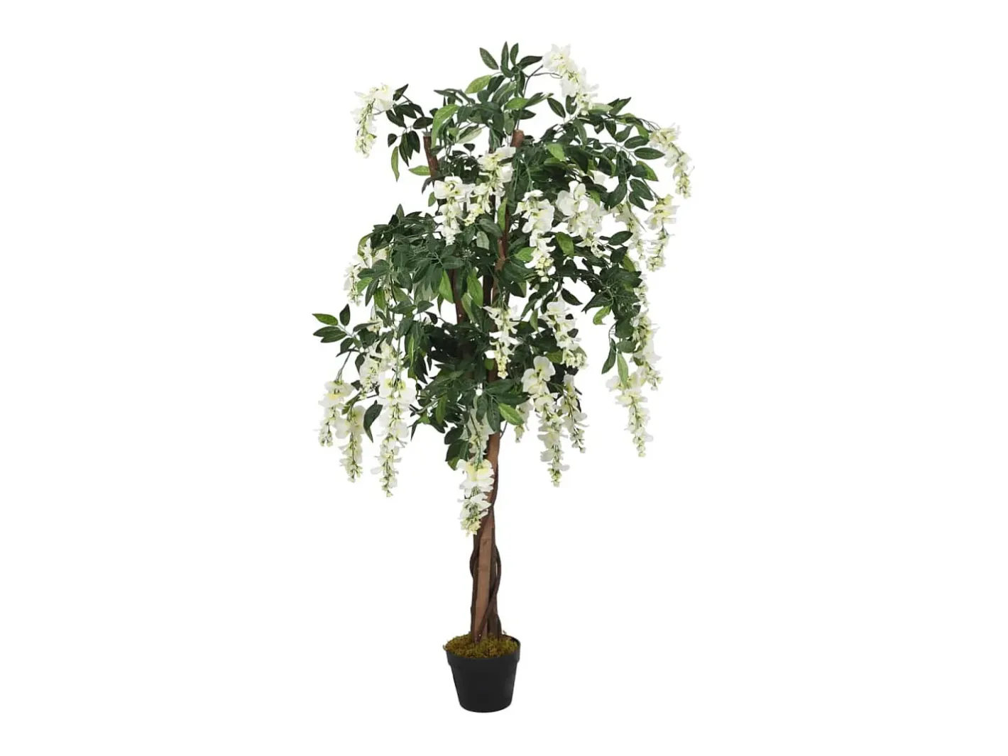 Hot Glicina artificial 840 hojas 120 cm y blanco Verde
