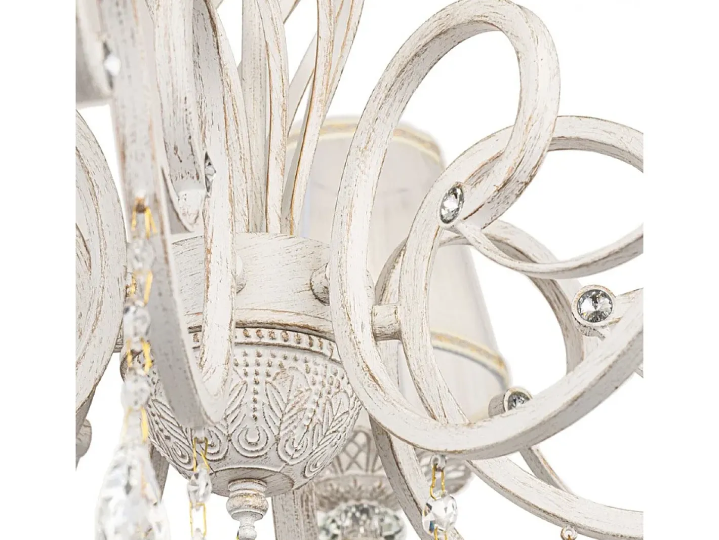 Maytoni Grace Araña Blanca con Oro y Cristal, con Pantallas, 8 Luces, E14 Blanco Sale