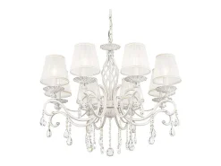 Maytoni Grace Araña Blanca con Oro y Cristal, con Pantallas, 8 Luces, E14 Blanco Sale