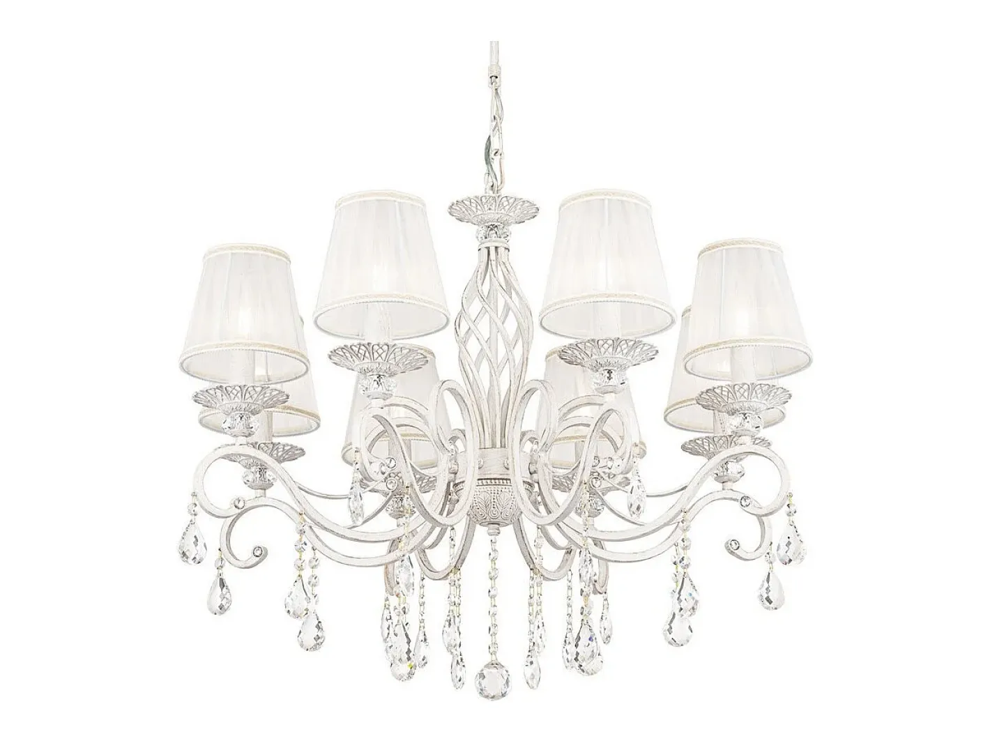 Maytoni Grace Araña Blanca con Oro y Cristal, con Pantallas, 8 Luces, E14 Blanco Sale