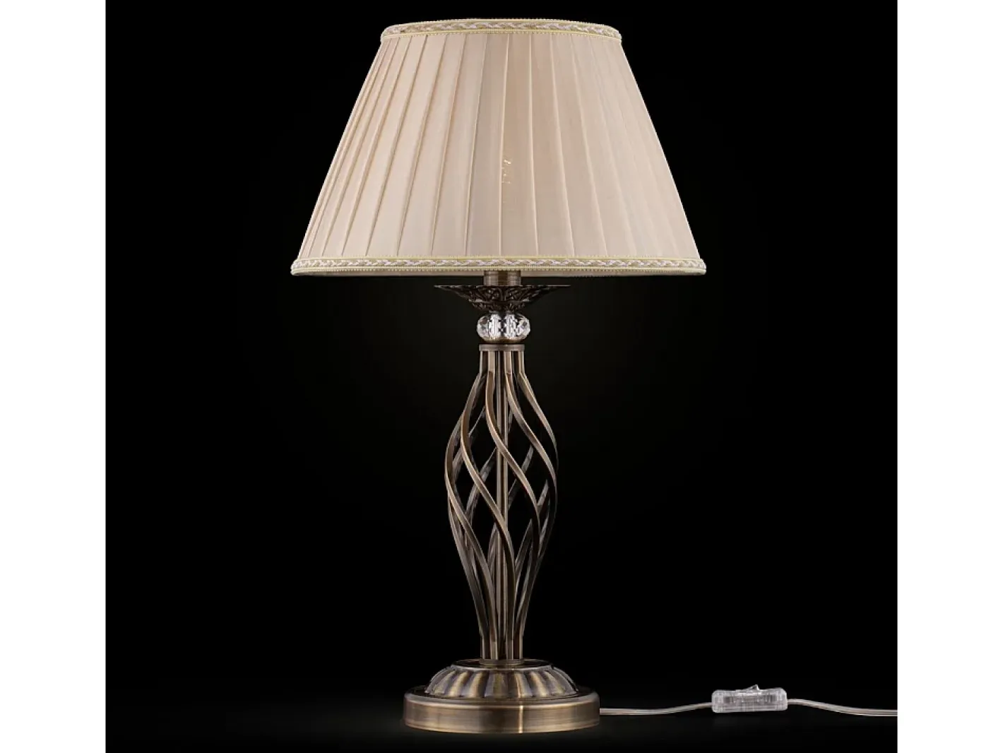 Hot Maytoni Grace Lámpara de Mesa Latón y Cristal, 1 Luz, E14 Camel