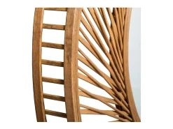 Atmosphera Gran espejo de pared redondo de bambú natural Ø 72 cm con marco en espiral , vidrio de calidad, fijación mural Beige Hot