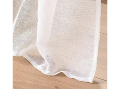 Online Douceur d'intérieur Gran Voile a Ojetes Haltona Efecto Lino Tejido Blanco