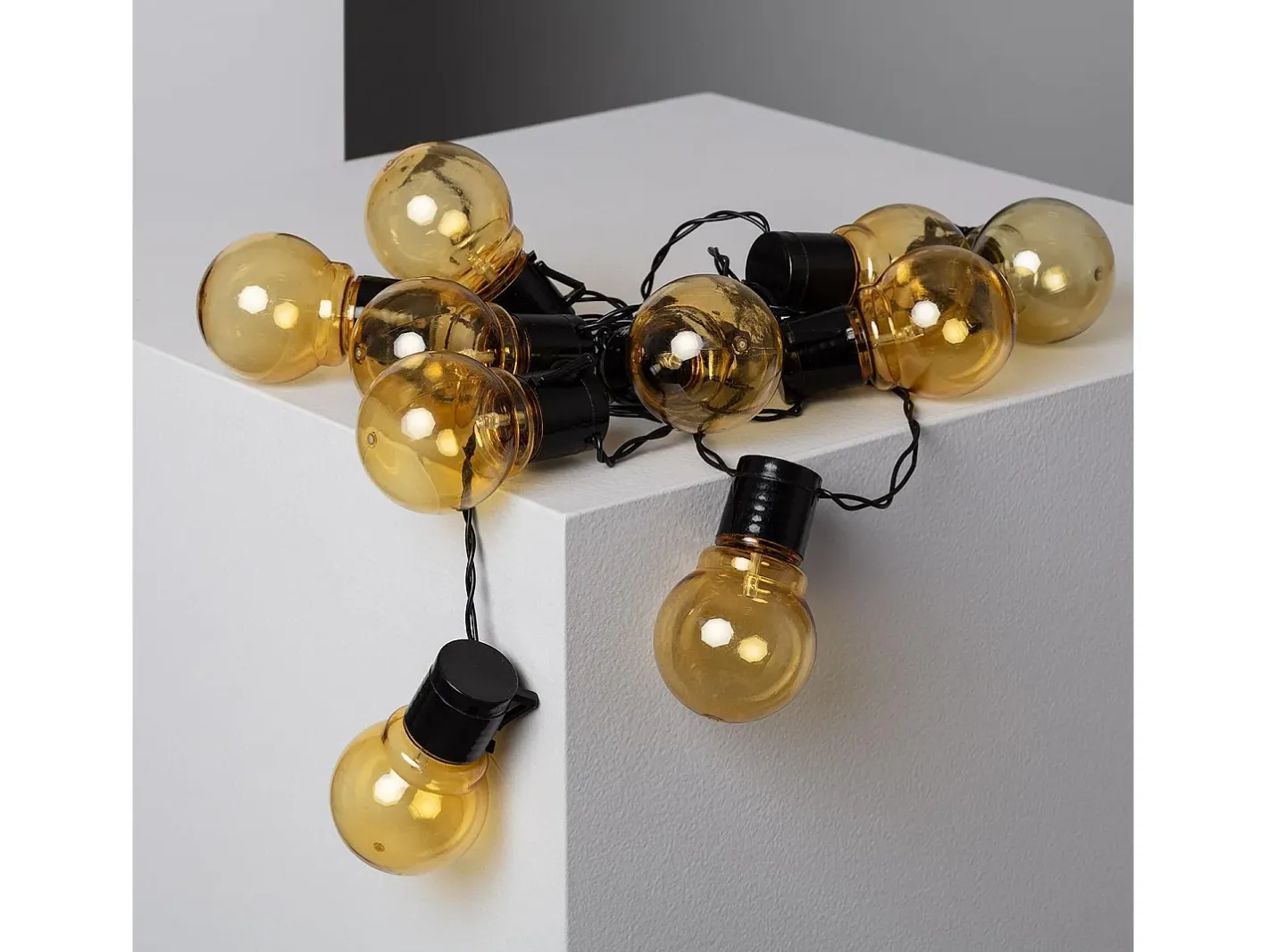 New Ledkia Guirnalda de Bombillas LED Solar Nikola 2m 6000K Blanco Frío Negro