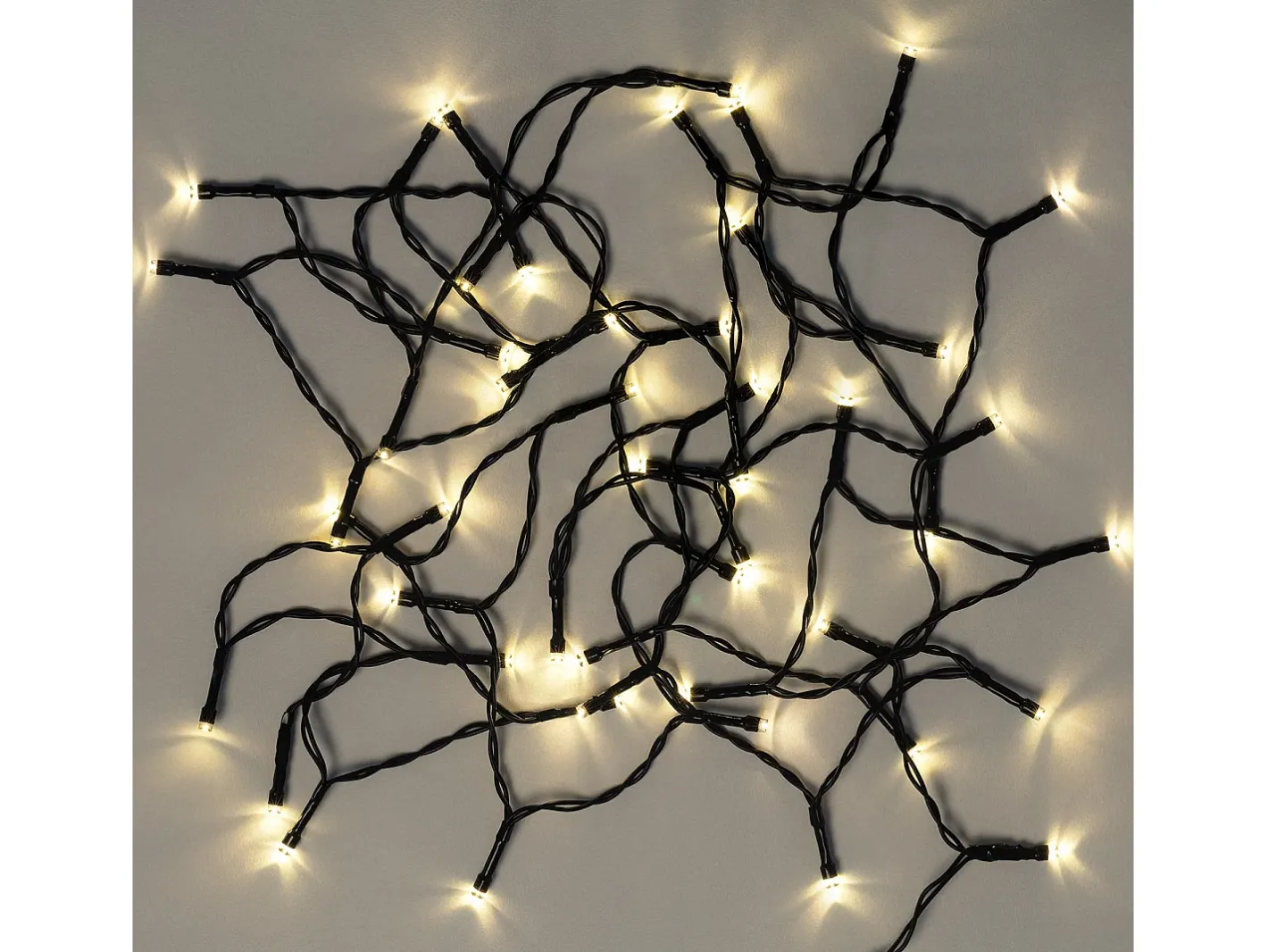 Ledkia Guirnalda Luminosa-Guirnalda Exterior Cable Negro LED con Batería 3.5m Cálido 2700K Blanco