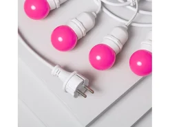 Ledkia Guirnalda Luminosa-Guirnalda Exterior con Bombillas LED E27 5.5m IP65 Blanco Rosa Multicolor