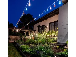 Ledkia Guirnalda Luminosa-Guirnalda Exterior con Bombillas LED E27 5.5m IP65 Blanco Rojo Multicolor