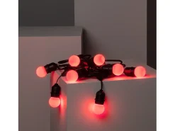 Ledkia Guirnalda Luminosa-Guirnalda Exterior con Bombillas LED E27 5.5m IP65 Negro Rojo Multicolor