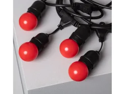 Ledkia Guirnalda Luminosa-Guirnalda Exterior con Bombillas LED E27 5.5m IP65 Negro Rojo Multicolor