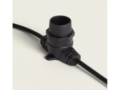 Ledkia Guirnalda Luces Exterior con 10 Portalámparas B22 10m IP44 Negro Clearance