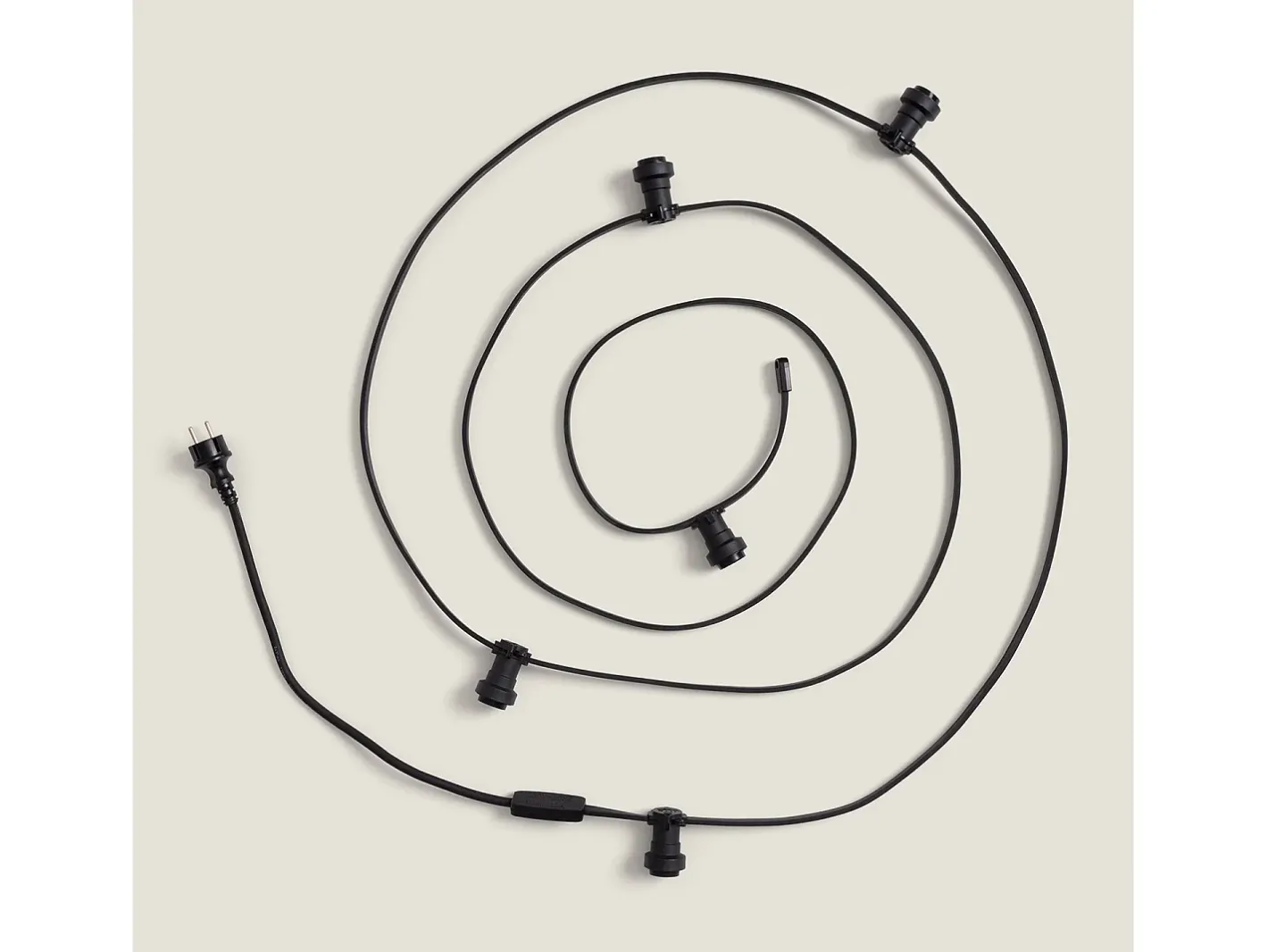 Ledkia Guirnaldas para Exterior IP44 Cable Eléctrico Plano con Portalámparas E27 a Medida 50 m Negro Online