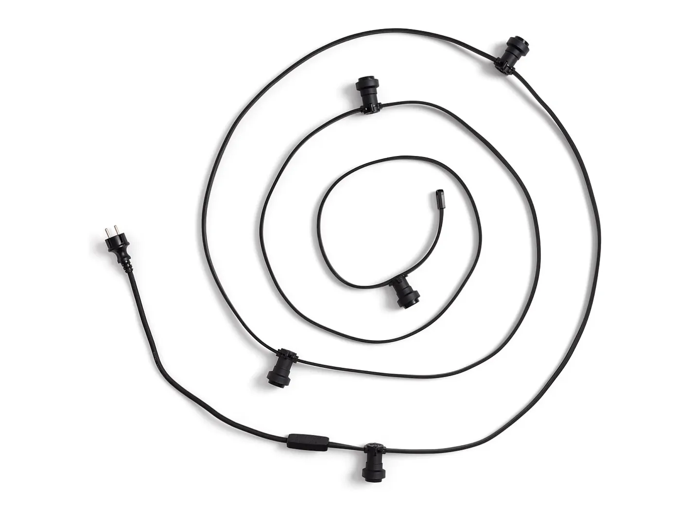 Ledkia Guirnaldas para Exterior IP44 Cable Eléctrico Plano con Portalámparas E27 a Medida 50 m Negro Online
