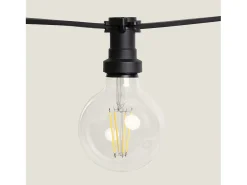 Ledkia Guirnalda Luminosa-Guirnaldas para Exterior IP44 Cable Eléctrico Plano con Portalámparas E27 a Medida 5 m Negro