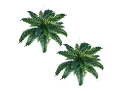 Helecho Artificial SucceBuy, Pack de 2, Helecho Falso de Boston 80-86 cm, 30 Hojas, Colgante, Decoración Interior/Exterior, Hogar/Oficina, Maceta No Incluida Verde