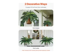 Best Helecho Artificial SucceBuy, Pack de 2, Helecho Falso de Boston 90-100 cm, 35 Hojas, Colgante, Decoración Interior/Exterior, Hogar/Oficina, Maceta No Incluida Verde