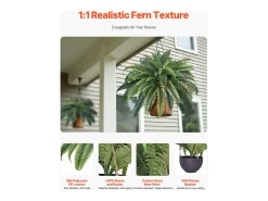 Helecho Artificial SucceBuy, Helecho Falso de Boston 95-105 cm, 80 Hojas, Con Maceta, Colgante/Colocada, Decoración Interior/Exterior, Hogar/Oficina Verde Discount