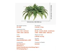 Helecho Artificial SucceBuy, Helecho Falso de Boston 95-105 cm, 80 Hojas, Con Maceta, Colgante/Colocada, Decoración Interior/Exterior, Hogar/Oficina Verde Discount