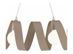 Lámpara Suspendida-Helix - Lámpara colgante de hierro lacado gris tórtola mate con cable eléctrico orientable 2 luces L. 54 X 20 - BL141-2-TO Topo