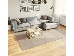 Garden Furniture Hester Alfombra de pelo corto suave lavable HUARTE arena 200x280 cm Marru00f3n Clearance