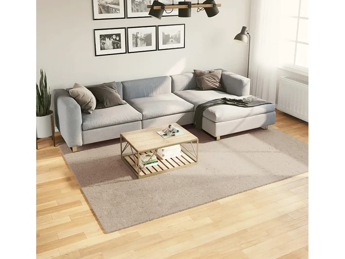 Garden Furniture Hester Alfombra de pelo corto suave lavable HUARTE arena 200x280 cm Marru00f3n Clearance